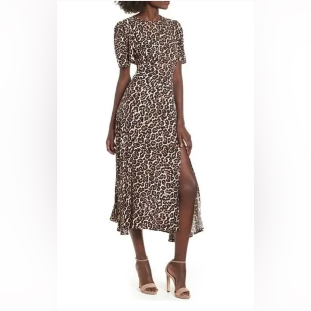 AFRM Brown and Black Leopard Dress Small